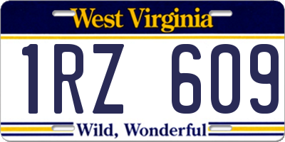 WV license plate 1RZ609
