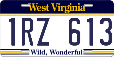 WV license plate 1RZ613