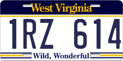 WV license plate 1RZ614