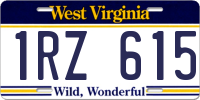 WV license plate 1RZ615