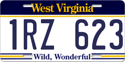 WV license plate 1RZ623