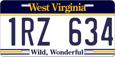 WV license plate 1RZ634