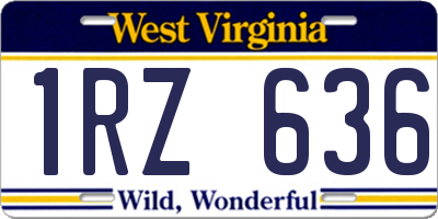 WV license plate 1RZ636