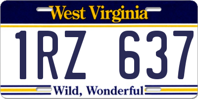 WV license plate 1RZ637
