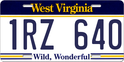 WV license plate 1RZ640