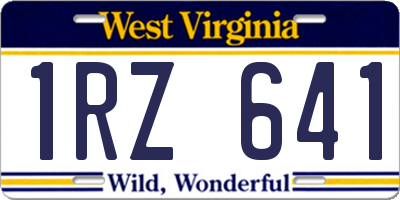 WV license plate 1RZ641