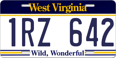 WV license plate 1RZ642