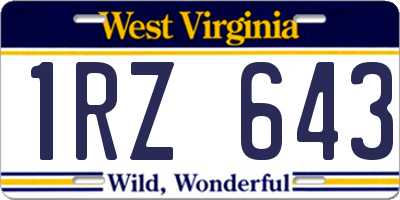 WV license plate 1RZ643