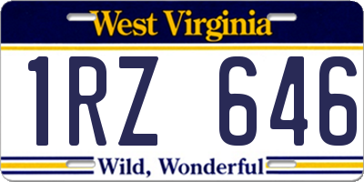 WV license plate 1RZ646