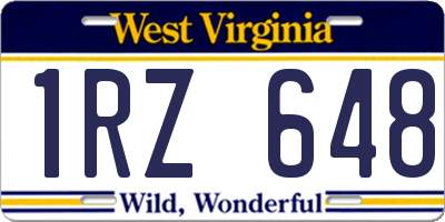 WV license plate 1RZ648