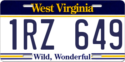 WV license plate 1RZ649