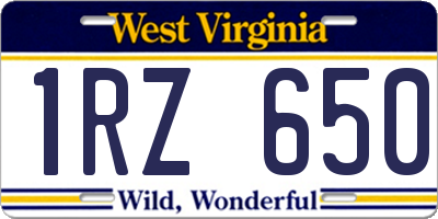 WV license plate 1RZ650
