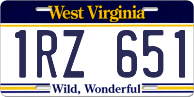 WV license plate 1RZ651