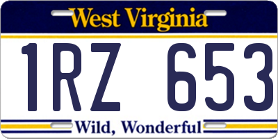 WV license plate 1RZ653
