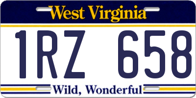 WV license plate 1RZ658