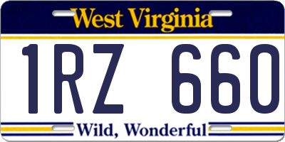 WV license plate 1RZ660