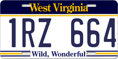 WV license plate 1RZ664