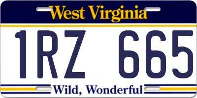 WV license plate 1RZ665