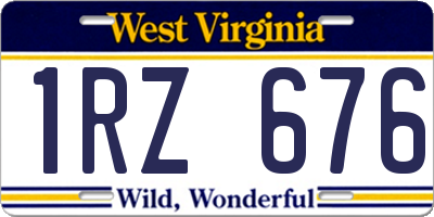 WV license plate 1RZ676