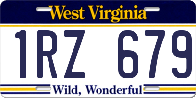 WV license plate 1RZ679