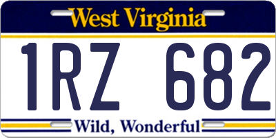 WV license plate 1RZ682