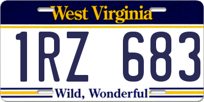 WV license plate 1RZ683