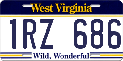 WV license plate 1RZ686
