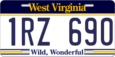 WV license plate 1RZ690