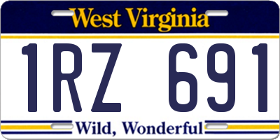 WV license plate 1RZ691