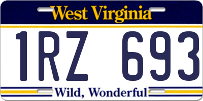WV license plate 1RZ693