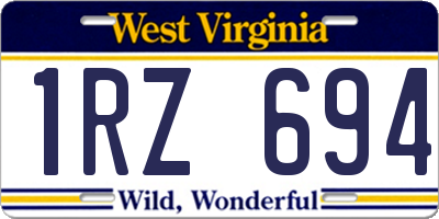 WV license plate 1RZ694