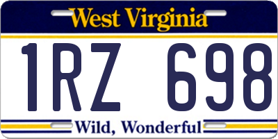 WV license plate 1RZ698