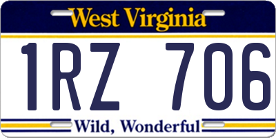 WV license plate 1RZ706