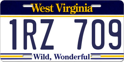 WV license plate 1RZ709