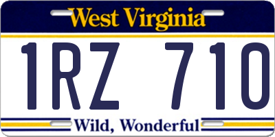 WV license plate 1RZ710