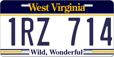 WV license plate 1RZ714