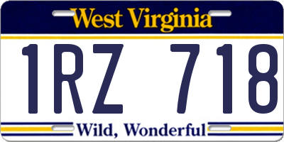WV license plate 1RZ718