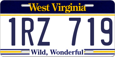 WV license plate 1RZ719