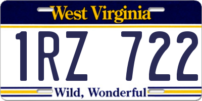 WV license plate 1RZ722