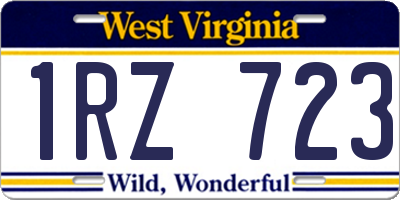 WV license plate 1RZ723