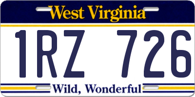 WV license plate 1RZ726