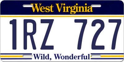 WV license plate 1RZ727