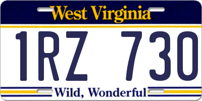 WV license plate 1RZ730