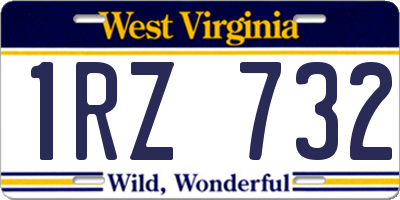 WV license plate 1RZ732