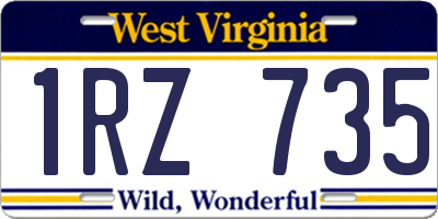 WV license plate 1RZ735