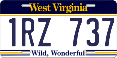 WV license plate 1RZ737
