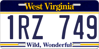 WV license plate 1RZ749