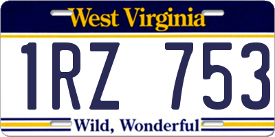 WV license plate 1RZ753