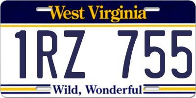 WV license plate 1RZ755