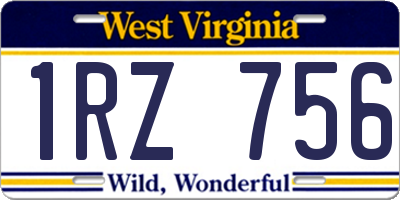 WV license plate 1RZ756